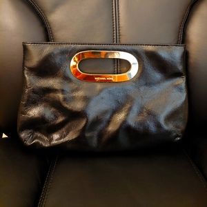 MICHAEL Michael Kors Black Clutch with Gold Accent